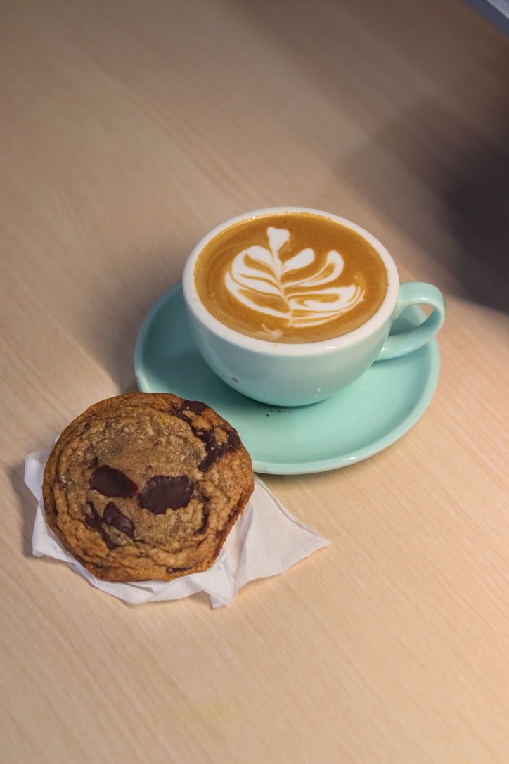 A cup of coffee on a table